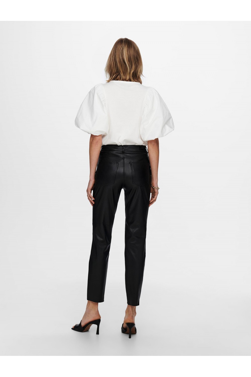 ONLY EMILY HW ST ANK FAUX LEATHER BLACK 15209293