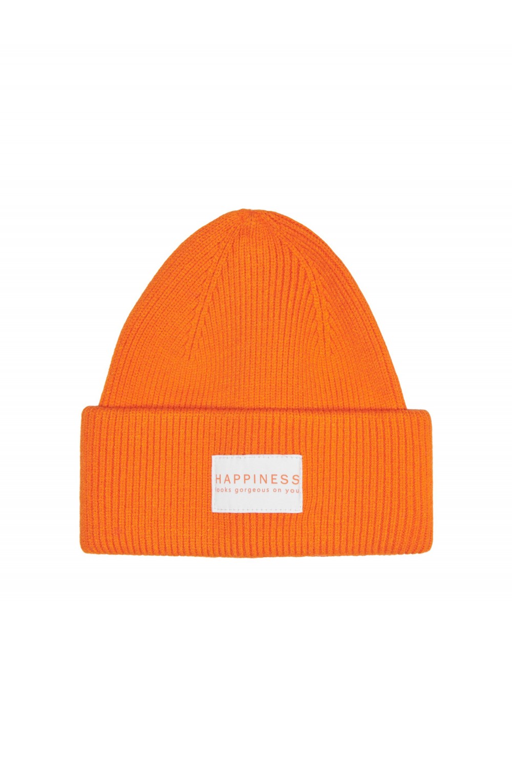 ONLY ALPHA LIFE PATCH RIB BEANIE PERSIMMON ORANGE 15270026