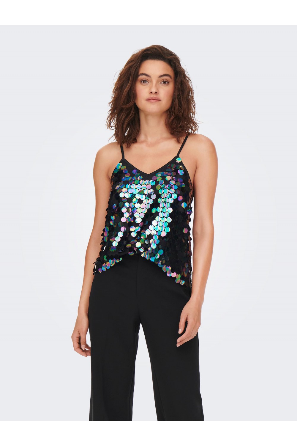 ONLY EMILI S/L SEQUINS TOP JRS BLACK 15279215