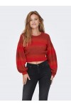 ONLΥ RAIN L/S SHORT PULLOVER CC KNT BURNT ORANGE 15259440