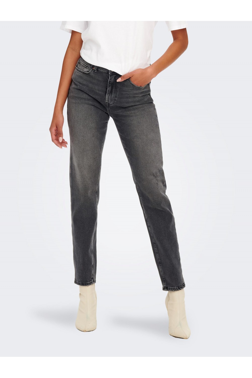 ONLY EMILY STRETCH ANK JEANS DARK GREY DENIM 15259634