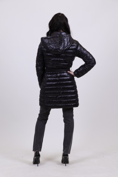 ONLY NEW SCARLETT QUILT BELTED COAT OTW BLACK 15295405