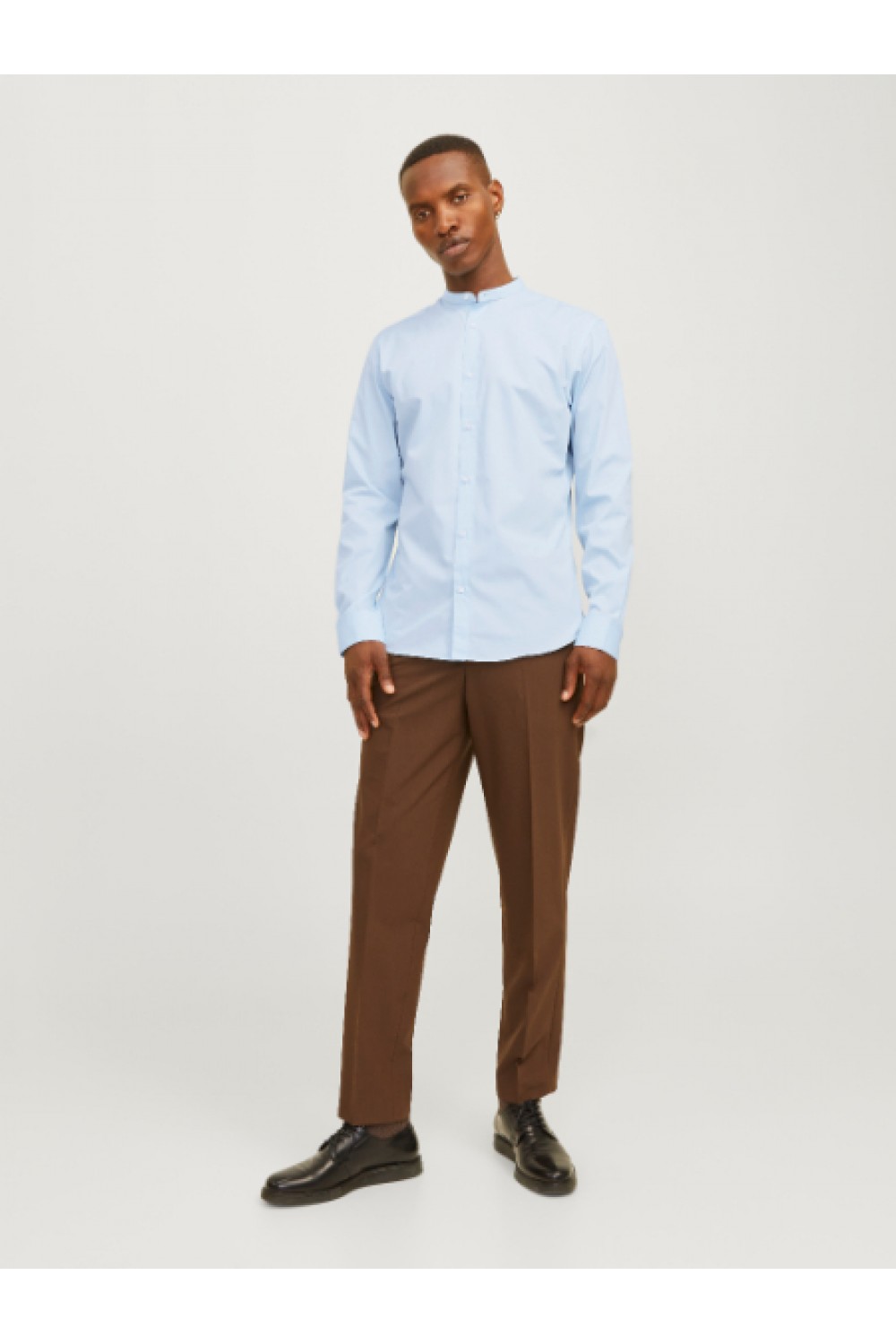 JACK & JONES JOE SHIRT LS PLAIN MAO CASHMERE BLUE 12205921