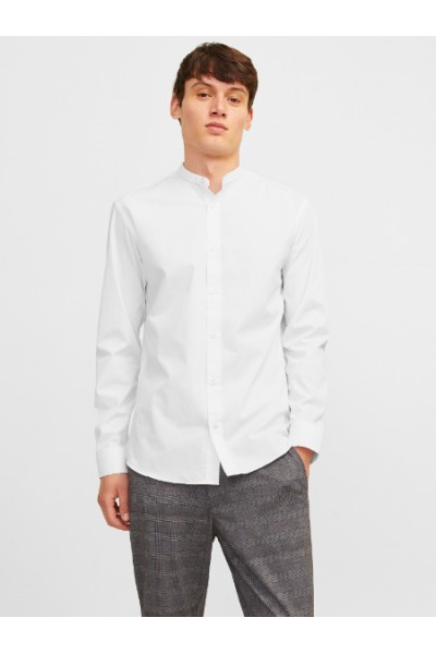 JACK & JONES JOE SHIRT LS PLAIN MAO WHITE 12205921