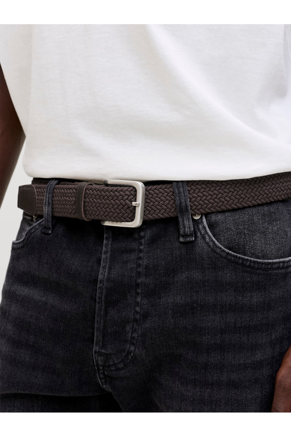 JACK & JONES SPRING WOVEN BELT NOOS BROWN STONE 12118114