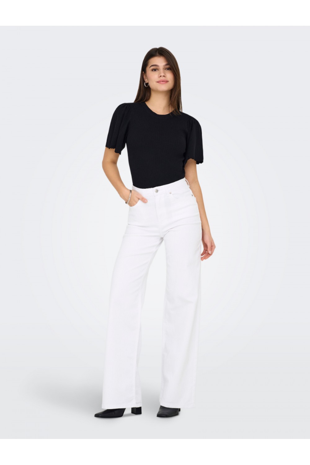 ONLY MADISON BLUSH HW WIDE DNM CRO NOOS WHITE 15310632