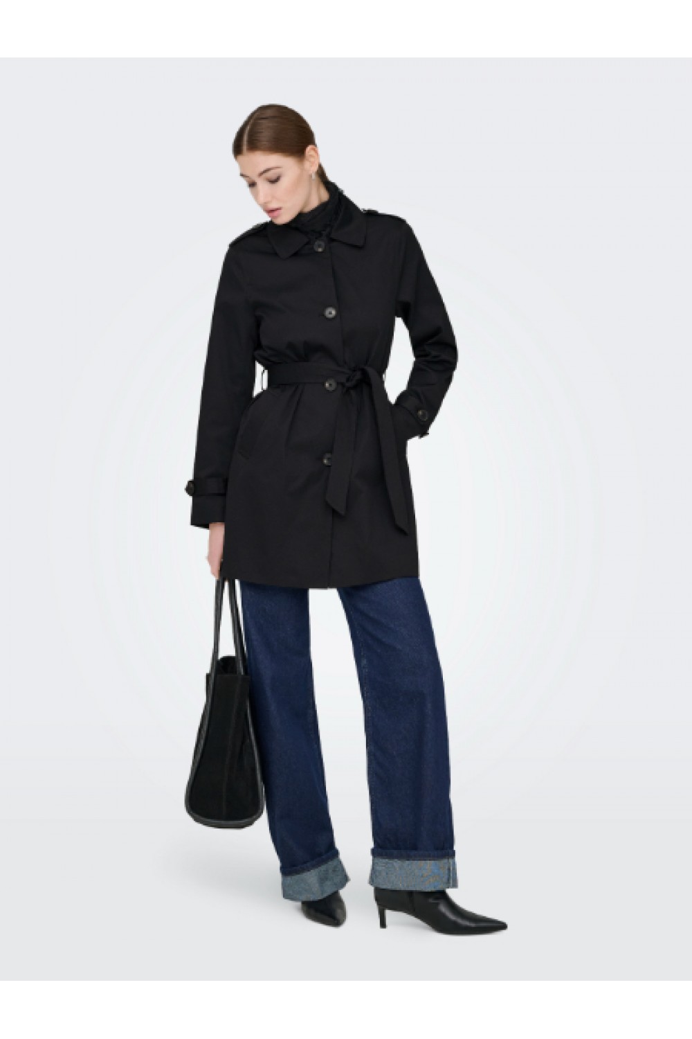ONLY DISA LIFE SB TRENCHCOAT CC OTW BLACK 15369028