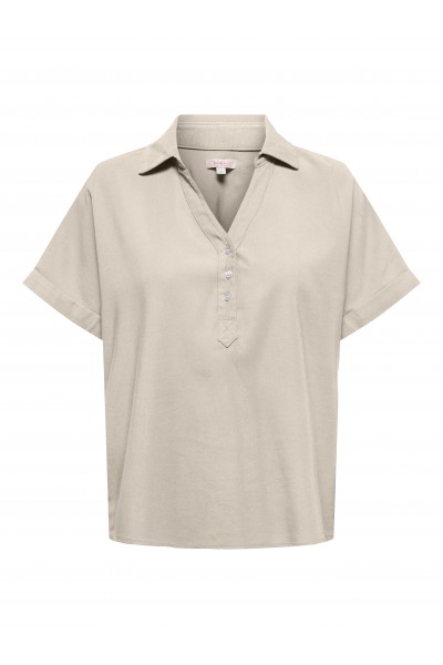 ONLY ARIS LIFE CAP SLEEVE SHIRT WVN CC PUMICE STONE 15364279