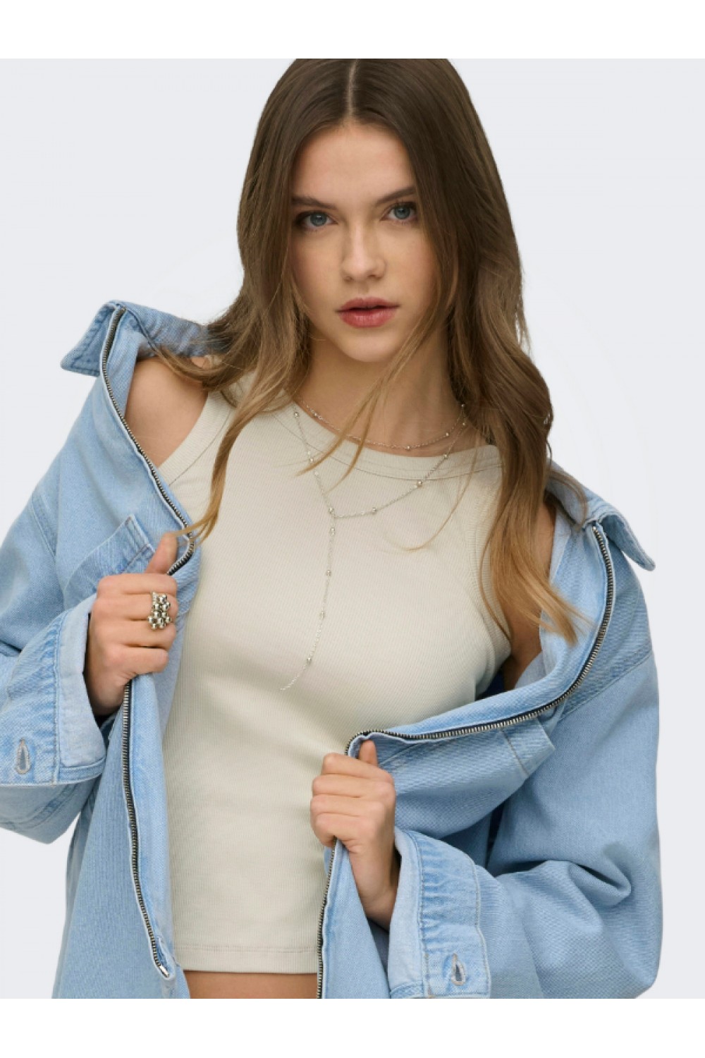 ONLY VAL 2-WAY TANK TOP JRS NOOS SOFT PUMICE STONE 15371705