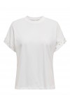 ONLY OLIVIA LIFE S/S LOOSE O-NECK TOP JRS CLOUD DANCER 15346733