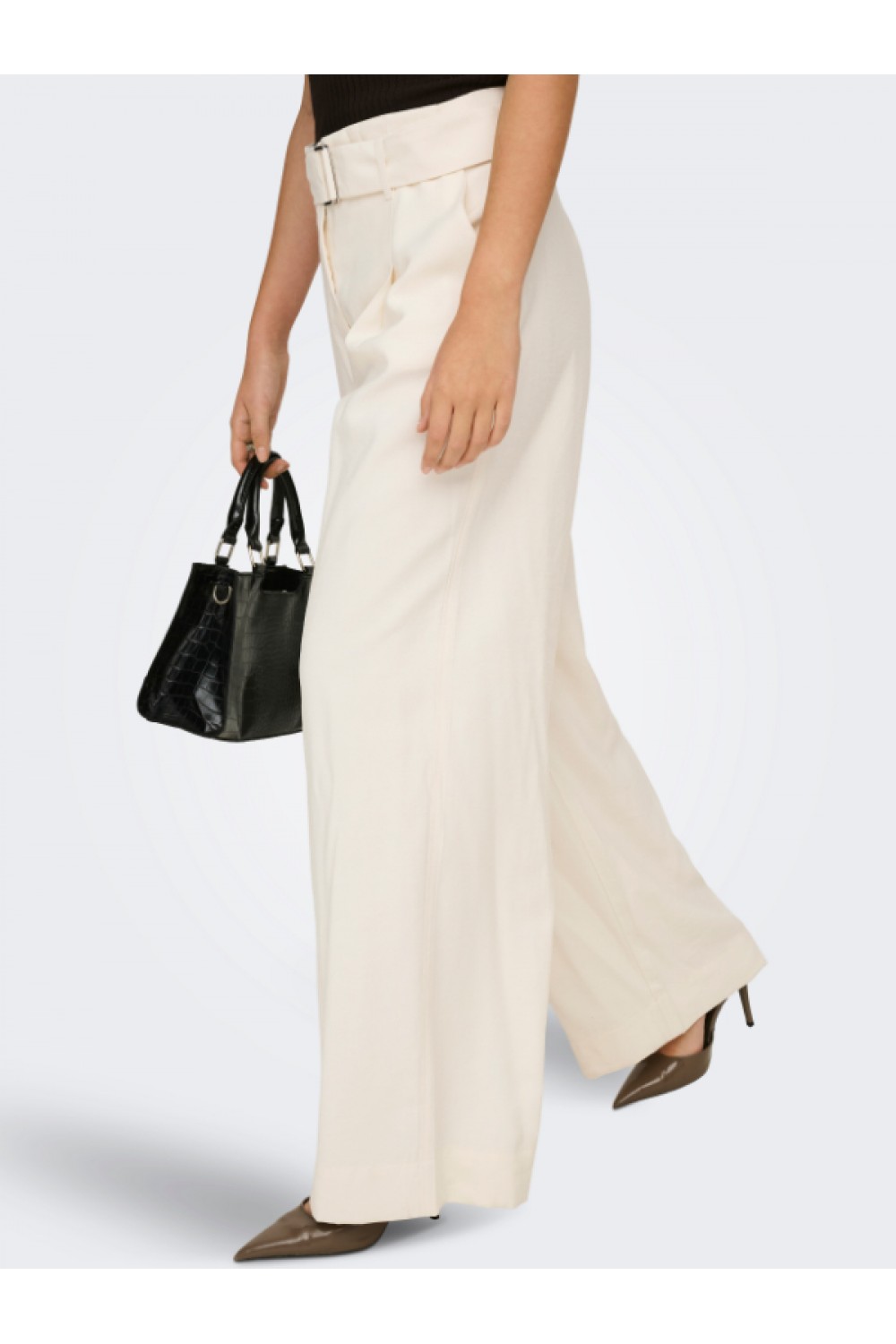 ONLY TILA LIFE HW BELT WIDE PANT TLR CLOUD DANCER 15367390