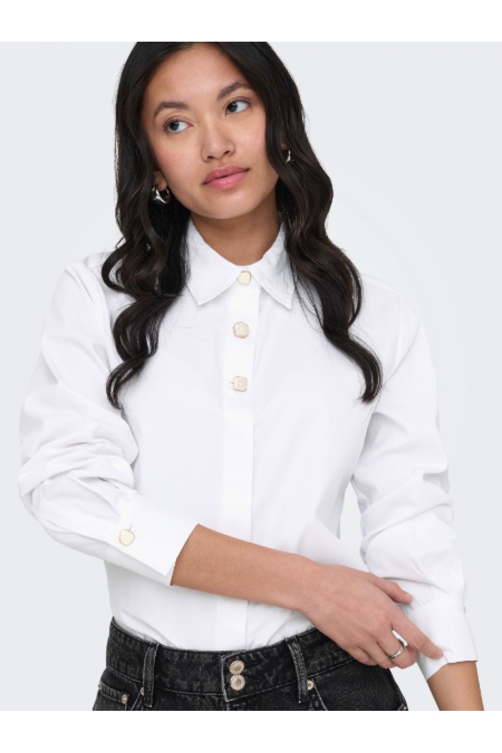 ONLY LYRA OREGON L/S SHIRT WVN CLOUD DANCER 15369914