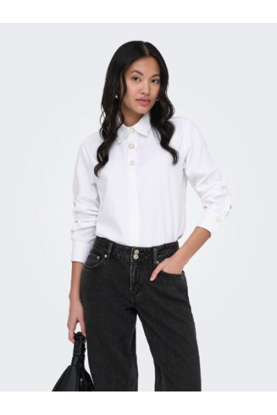 ONLY LYRA OREGON L/S SHIRT WVN CLOUD DANCER 15369914