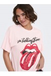 ONLY ROLLING STONES LIFE S/S TOP JRS PALE LILAC 15370160