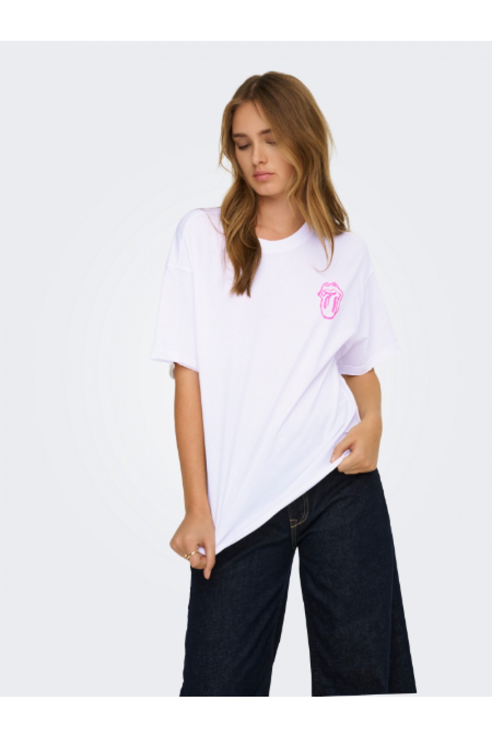 ONLY ROLLING STONES LIFE S/S TOP JRS BRIGHT WHITE 15370160