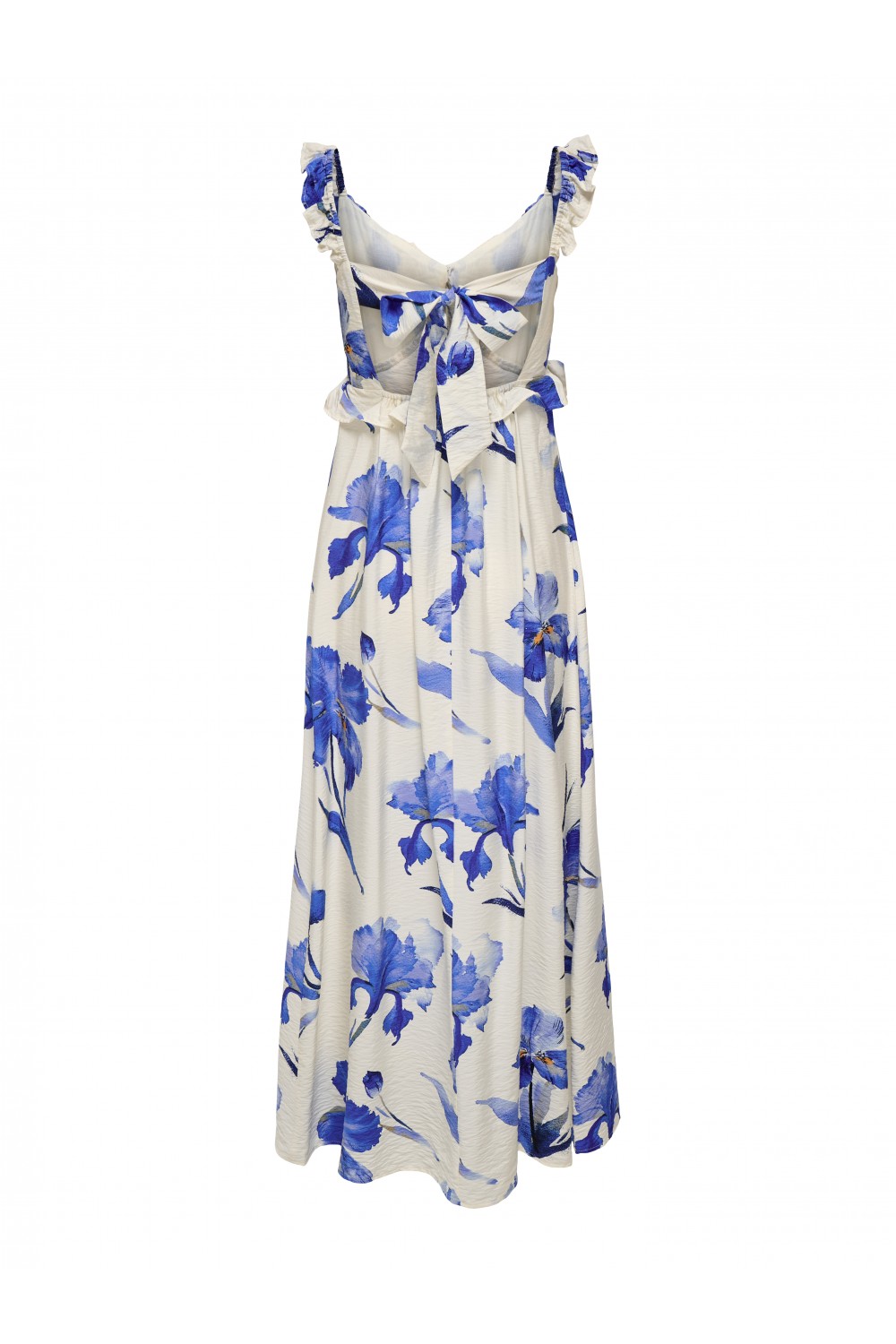 ONLY HYACI S/L FRILL LONG AOP DRESS WVN BRIGHT WHITE 15372511