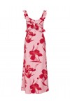 ONLY HYACI S/L FRILL LONG AOP DRESS WVN PINK LCING 15372511