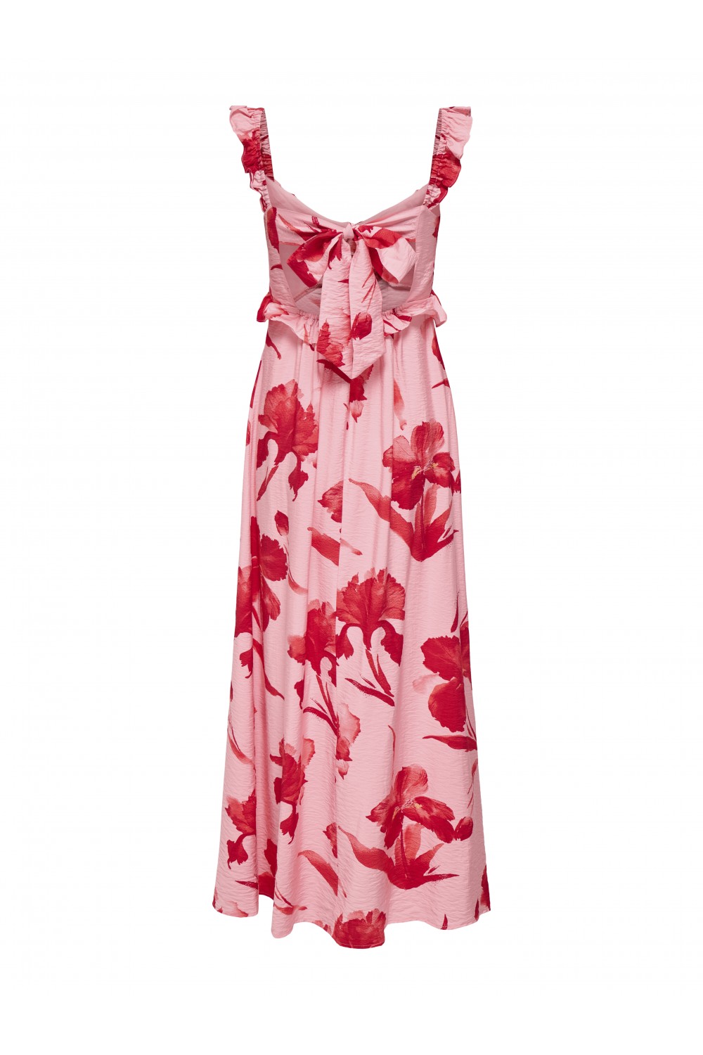 ONLY HYACI S/L FRILL LONG AOP DRESS WVN PINK LCING 15372511