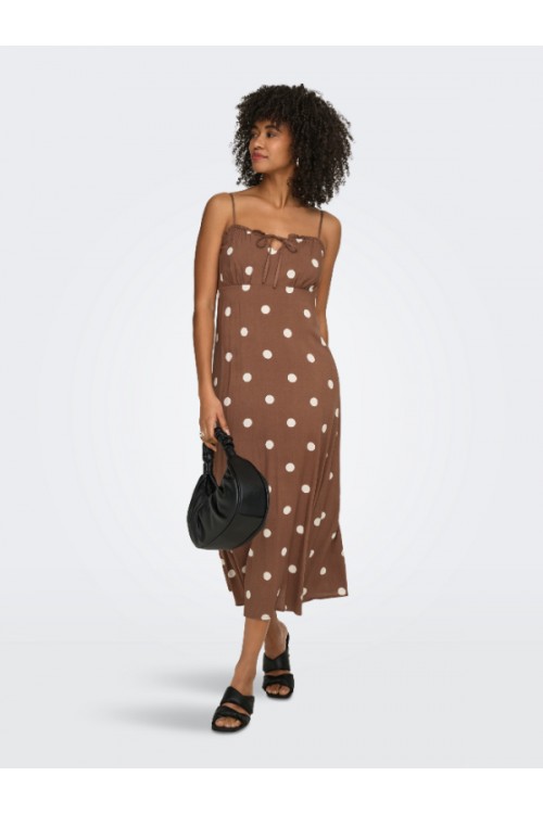 ONLY NELLY LIFE ALEXA MIDI DRESS NOOS WVN COCOA BROWN 15322844