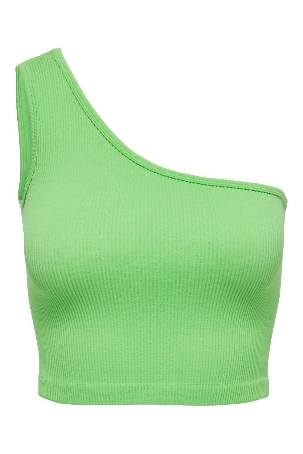 ONLY GWEN RIB ASYMMETRIC CROP TOP SUMMER GREEN 15291202