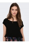 ONLY NOVA LIFE S/S TOP SOLID BLACK 15222173