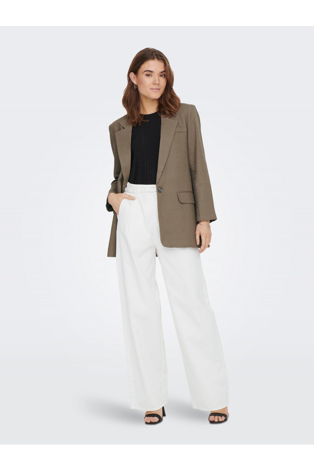 ONLY DEVORAH HW BELT WIDE PANT CLOUD DANCER 15283498