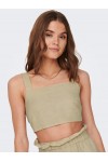 ONLY VIVA LIFE STRAP CROP TOP OXFORD TAN 15291269