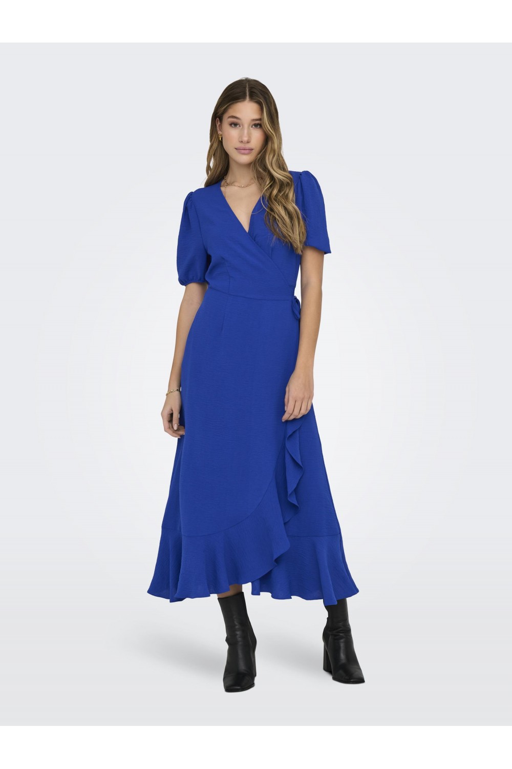 ONLY METTE WRAP MIDI DRESS SURF THE WEB 15259011