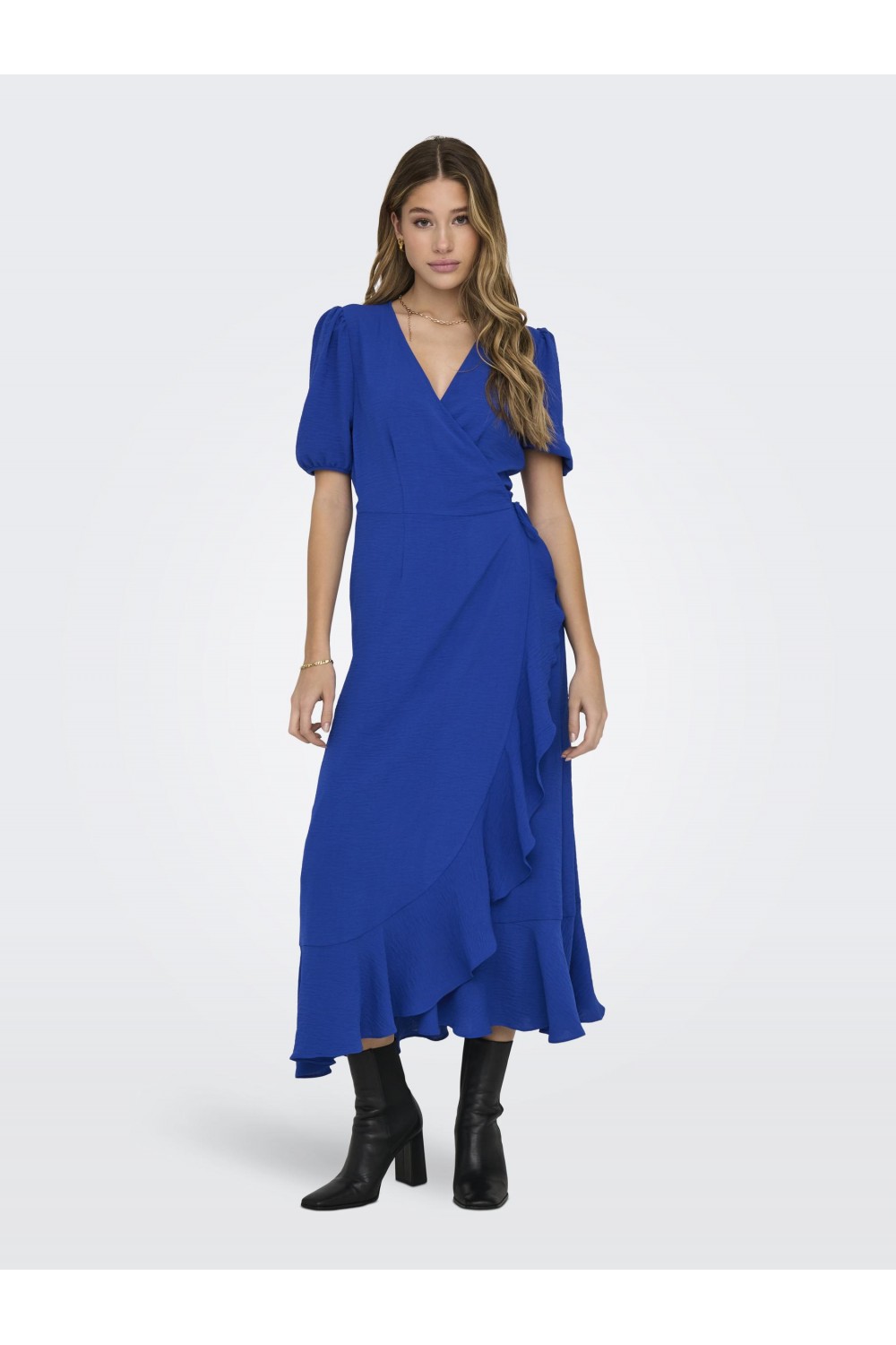 ONLY METTE WRAP MIDI DRESS SURF THE WEB 15259011