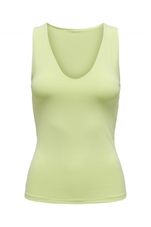 ONLY EA S/L 2-WAY V-NECK TOP SHADOW LIME 15319799