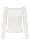 ONLY GLAMOUR L/S BOAT NECK TOP BOX CLOUD DANCER 15339763