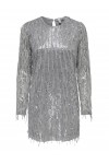 ONLY ANIKA SPACY LS SHORT DRESS WVN VAPOR BLUE SILVER SEQUINS 15336062