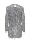 ONLY ANIKA SPACY LS SHORT DRESS WVN VAPOR BLUE SILVER SEQUINS 15336062