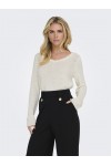 ONLY GEENA L/S V-NECK KNT CLOUD DANCER 15340862