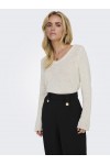 ONLY GEENA L/S V-NECK KNT CLOUD DANCER 15340862