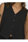 ONLY THANA LIFE WIDE CASUAL PANTS-WAISTCOAT BLACK 15338922