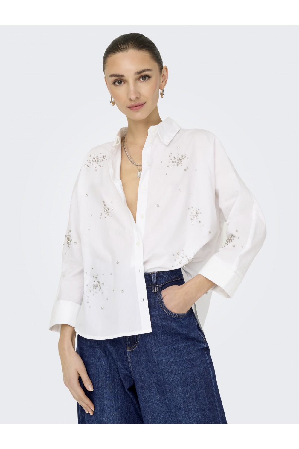 ONLY NEW GRAC EMINI LIFE LS ST SHIRT BRIGHT WHITE 15339747