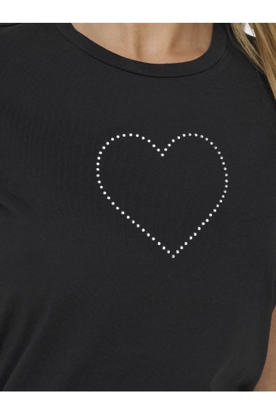 ONLY ARIANA LIFE S/S O-NECK BOX TOP JRS BLACK 15343771