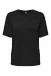 ONLY FREE LIFE SS O-NECK BLING TOP BLACK 15343270