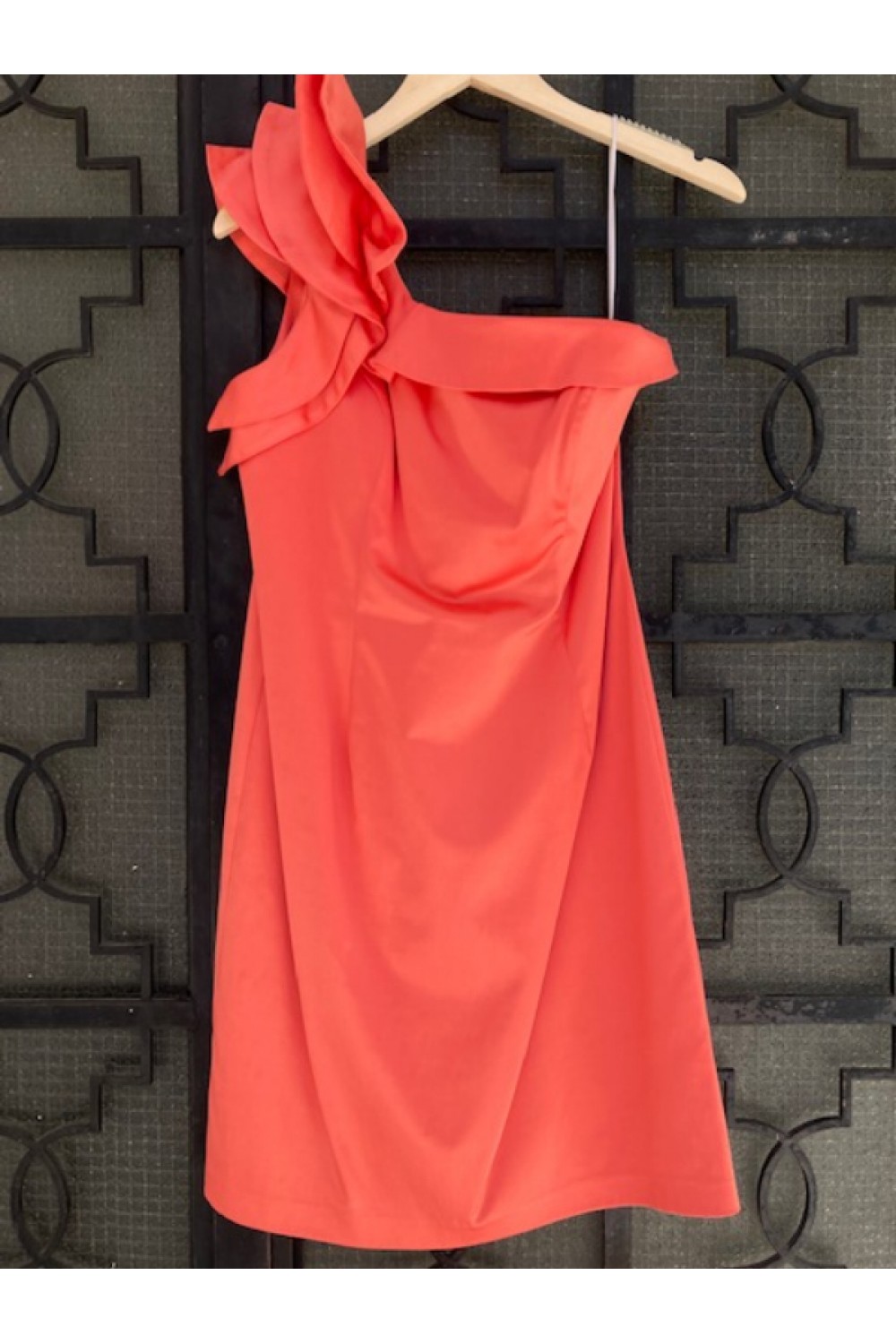 D&K DRESS CORAL RED BE222