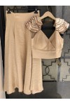 D&K FRANGOULIS SET TOP-PANTS BEIGE BE258