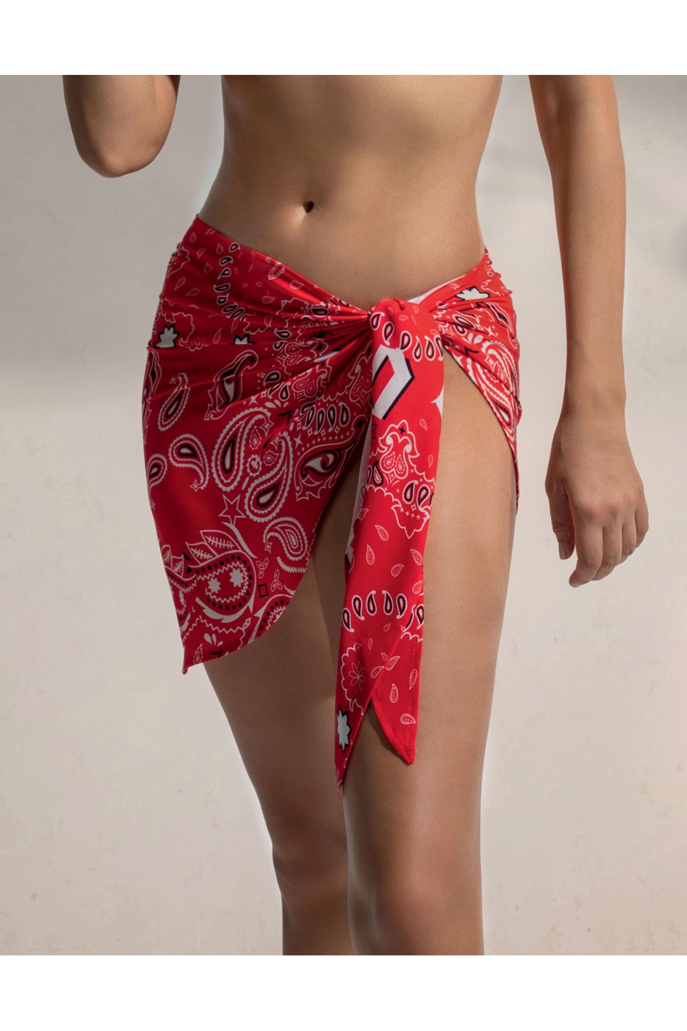 PEACE & CHAOS RED BANDANA SARONG S21120B