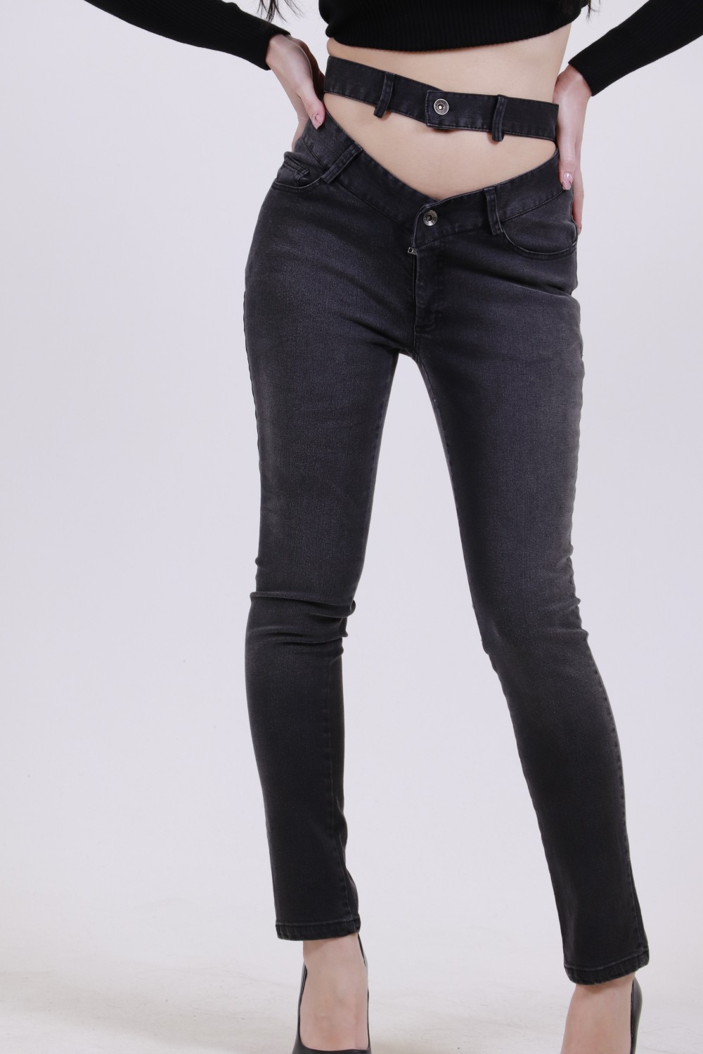 PEACE AND CHAOS DENIM BLACK W20514