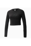PUMA ICONIC VELOUR LONGSLEEVE TEE BLACK 531619-01