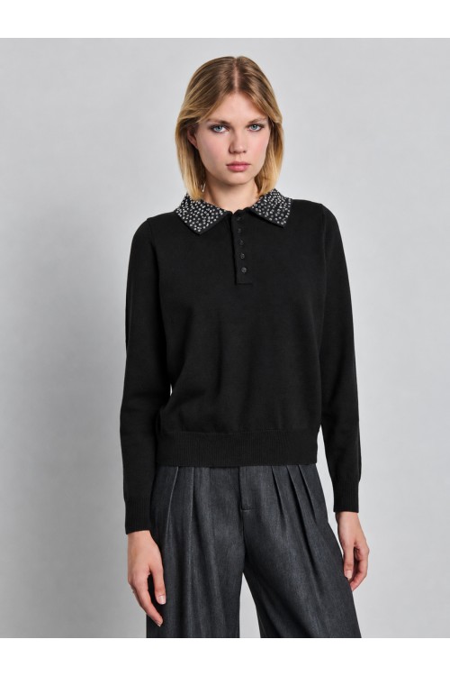 STAFF JEANS & CO SELI WOMAN KNIT POLO BLACK 63-210.056