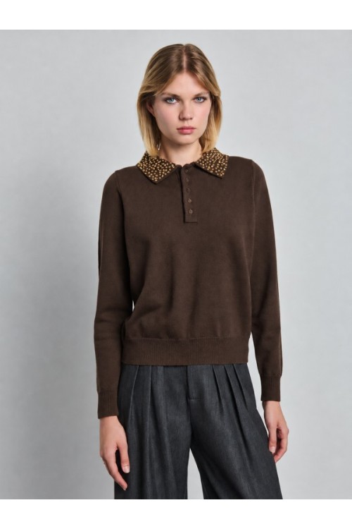 STAFF JEANS & CO SELI WOMAN KNIT POLO ESPRESSO 63-210.056