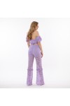 STEFANIA VAIDANI LACE HIGH WAISTED CULOTTES PURPLE