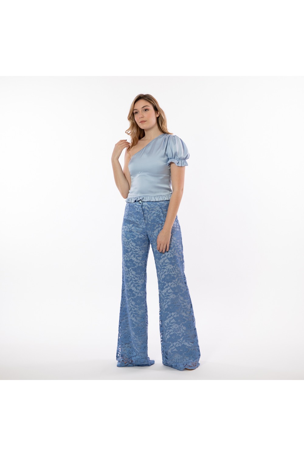 STEFANIA VAIDANI HIGH WAISTED CULOTTES BABY BLUE