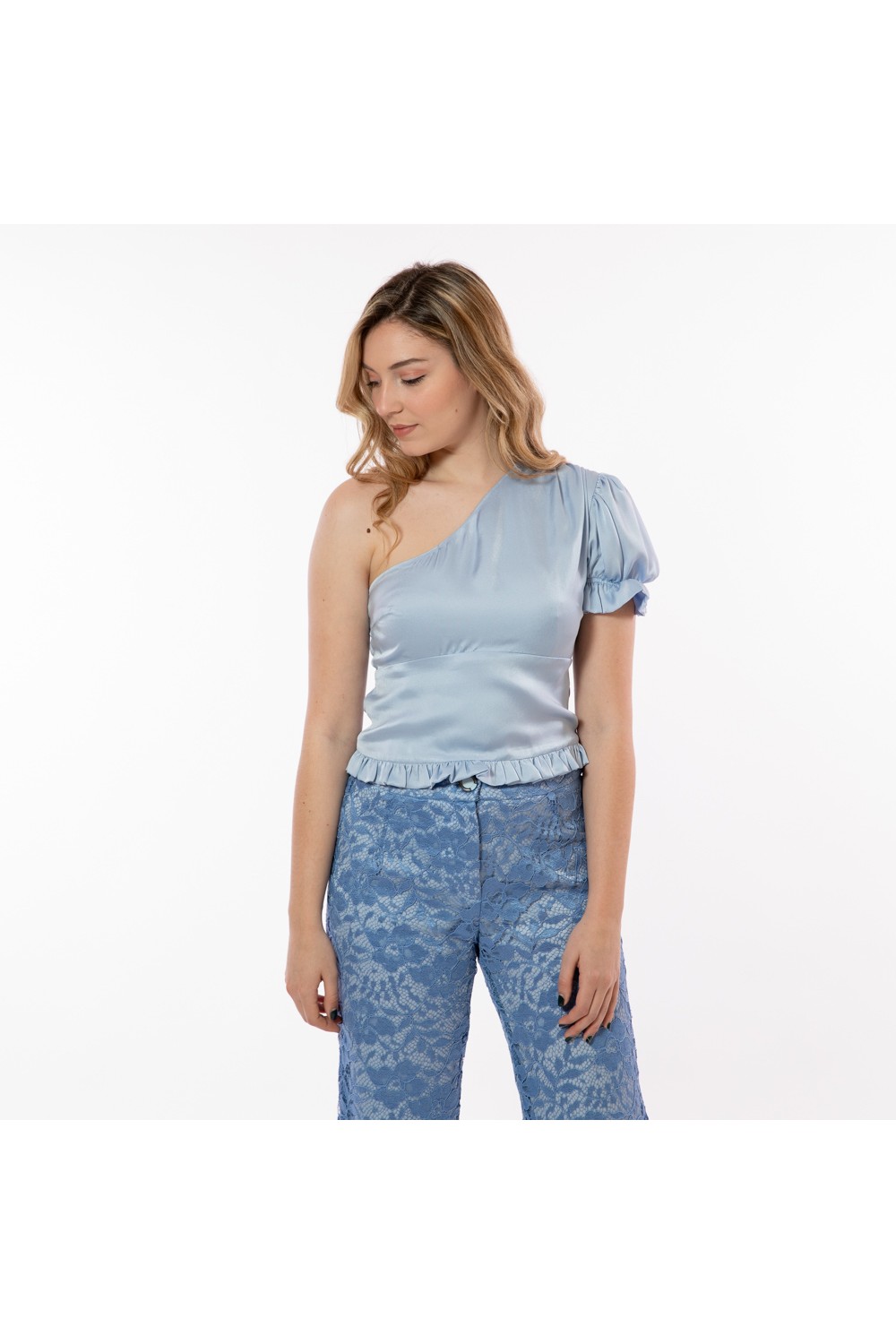 STEFANIA VAIDANI CROP TOP BABY BLUE
