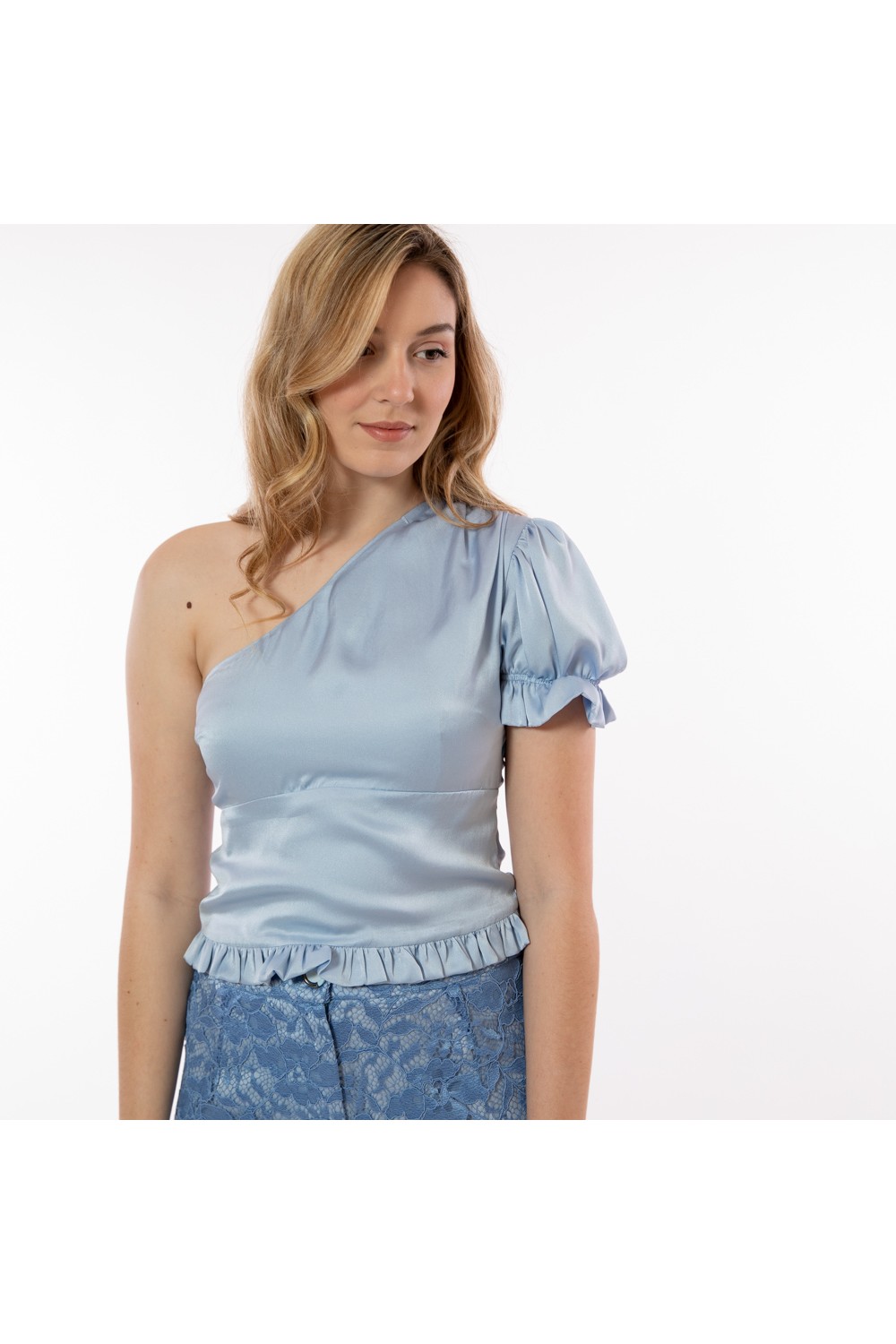 STEFANIA VAIDANI CROP TOP BABY BLUE
